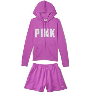 ヴィクトリアズシークレット(Victoria's Secret)のVS PINK フリースパーカー 【S】／ショートパンツ【S】上下セット ピンク(その他)