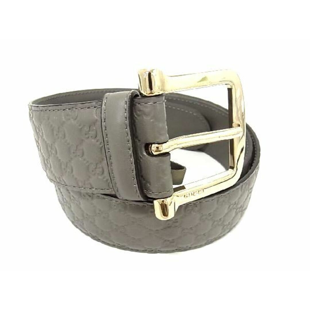 【超ポイント祭?期間限定】 表記サイズ ベルト ゴールド金具 レザー グッチシマ マイクロGG グッチ GUCCI □新品同様□ - GUCCI 85・34 pleasureラクマ店|グッチならラクマ by の通販 AS5284 グレー系 メンズ 小物
