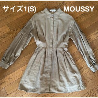 マウジー(moussy)のMOUSSY サイズ1(S) マウジー ミニ丈 ワンピース　カーキ(ミニワンピース)