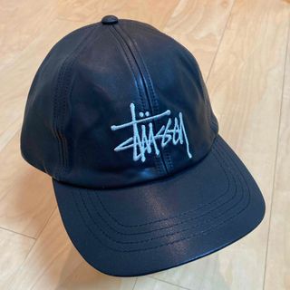 ステューシー(STUSSY)のSTUSSY Basic Leather Cap Black(キャップ)