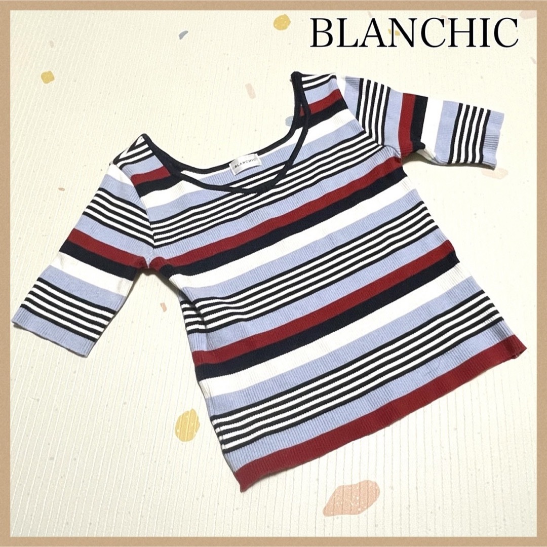【BLANCHIC】ブランシック 長袖コットンシャツFR レディース ボーダー レディースのトップス(シャツ/ブラウス(長袖/七分))の商品写真