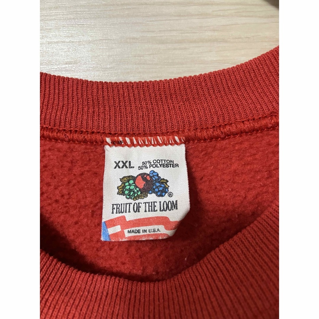 FRUIT OF THE LOOM(フルーツオブザルーム)の長袖スウェット　レッド　XL メンズのトップス(スウェット)の商品写真