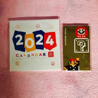 ニンテンドウ(任天堂)の任天堂 卓上カレンダー2024 マリオ ピクミン (ポチ袋1枚付き)(カレンダー/スケジュール)