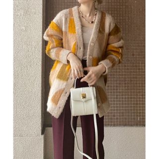 アメリヴィンテージ(Ameri VINTAGE)の＊美品＊ アメリ COLOR BLOCK OVER KNIT CARDIGAN(カーディガン)