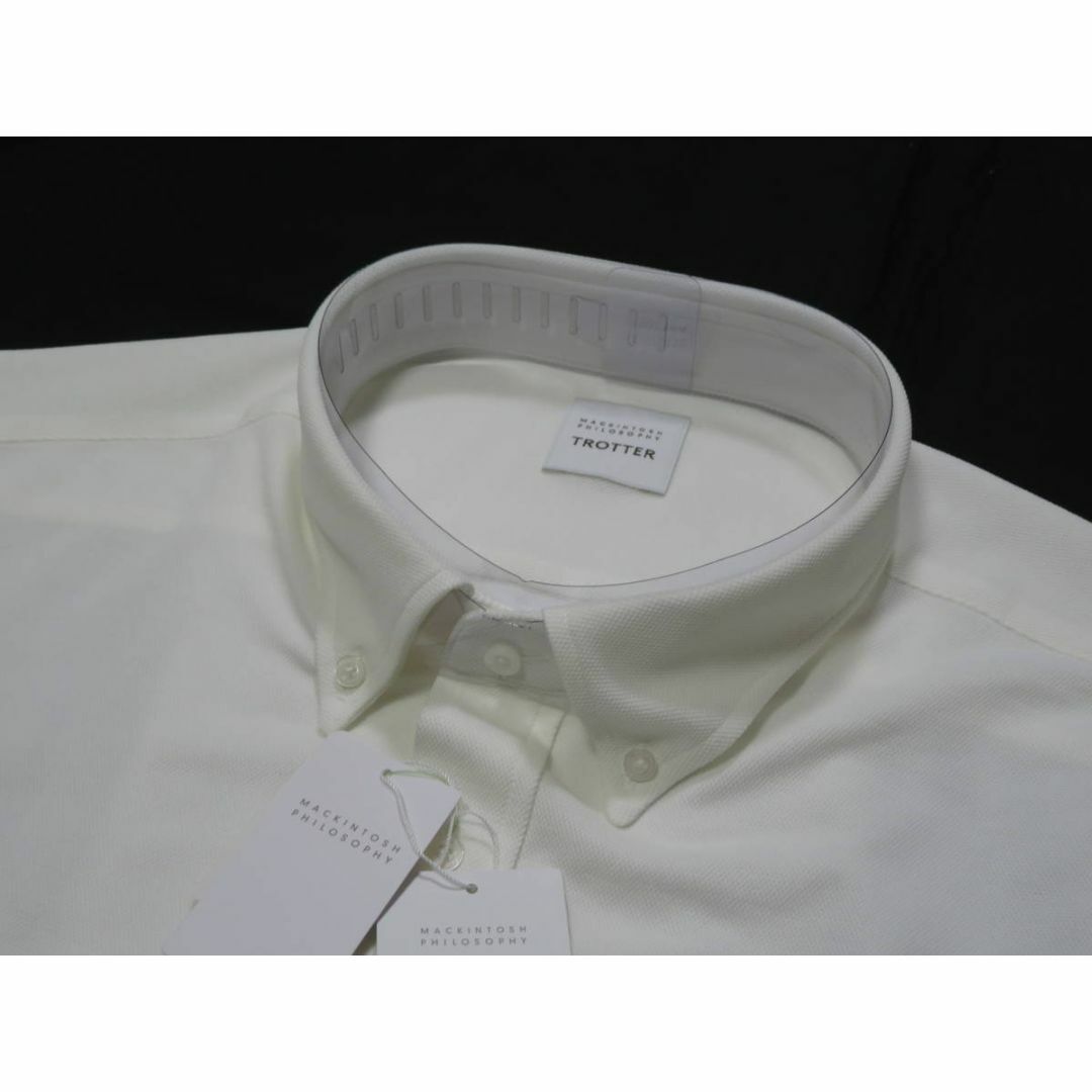 MACKINTOSH PHILOSOPHY(マッキントッシュフィロソフィー)のマッキントッシュ　半袖ボタンダウンポロシャツ　サイズ54　白無地　15400円　 メンズのトップス(ポロシャツ)の商品写真