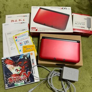 ニンテンドー3DS(ニンテンドー3DS)の動作確認済】ニンテンドー3DS LL 純正ACアダプター付 レッド+おまけ(携帯用ゲーム機本体)