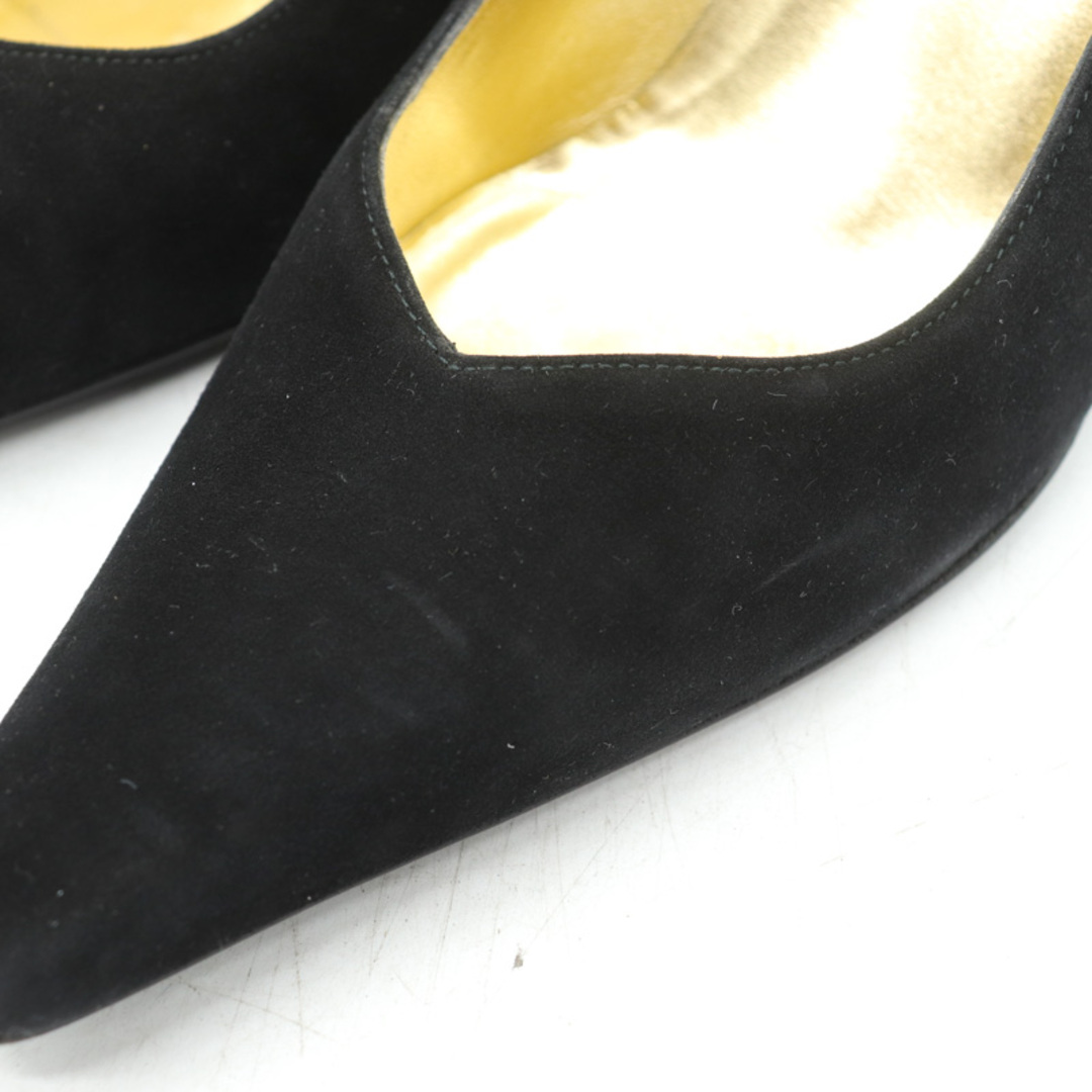 シャルル・ジョルダン パンプス 本革 レザー スウェード 靴 シューズ 黒 レディース 7サイズ ブラック CHARLES JOURDAN