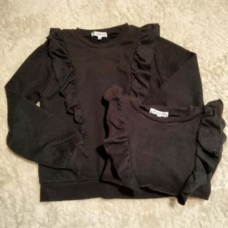 グローバルワーク(GLOBAL WORK)のグローバルワーク　双子コーデ　ブラック　スェット　XL XXL １３０ １４０(Tシャツ/カットソー)