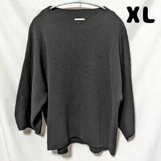 ジーユー(GU)のぷーこ様 GU ボトルネックパフスリーブセーター 七分袖 XL ブラック(ニット/セーター)