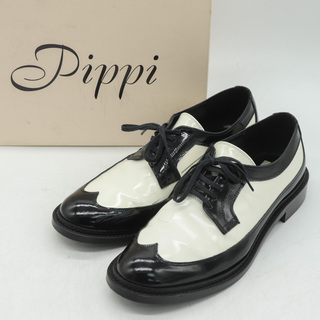 ピッピ(Pippi)のピッピ ドレスシューズ レースアップ 靴 シューズ 日本製 黒 白 レディース 38サイズ ブラック Pippi(ローファー/革靴)