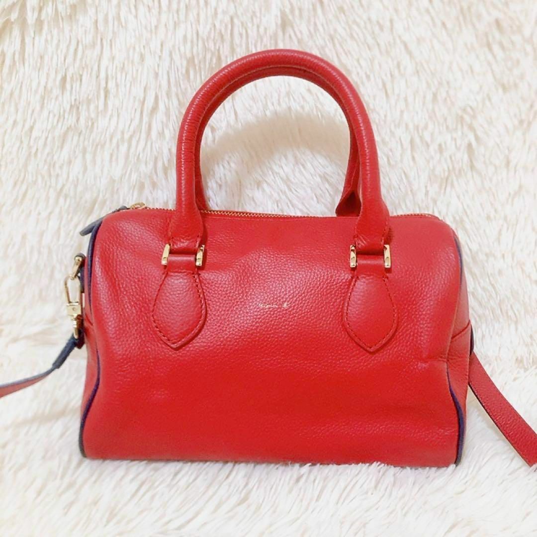 ✨極美品✨agnes b. VOYAGE 3wayバッグ　ミニボストン　レッド