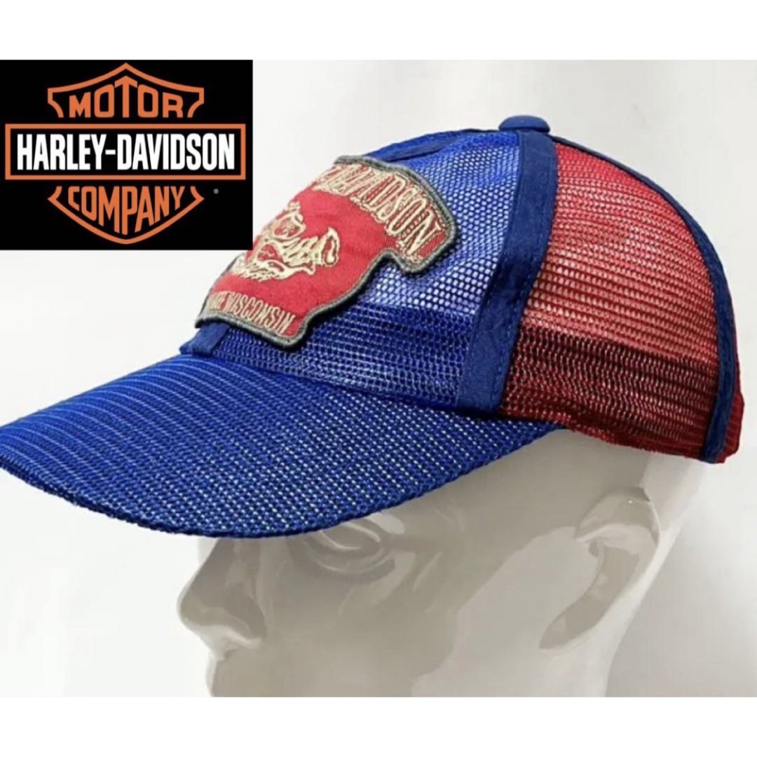 Harley Davidson(ハーレーダビッドソン)の【激レア】 90’sVintage HARLEY-DAVIDSONメッシュCAP 自動車/バイクのバイク(その他)の商品写真