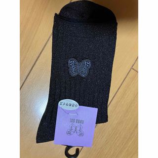 アナスイ(ANNA SUI)の新品　ANNA SUI アナスイ　クルーソックスラメ靴下　蝶　ATSUGI (ソックス)