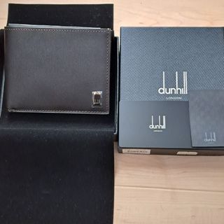 ダンヒル Dunhill 二つ折り長財布 レザー ブラック メンズ 送料無料 t18807g