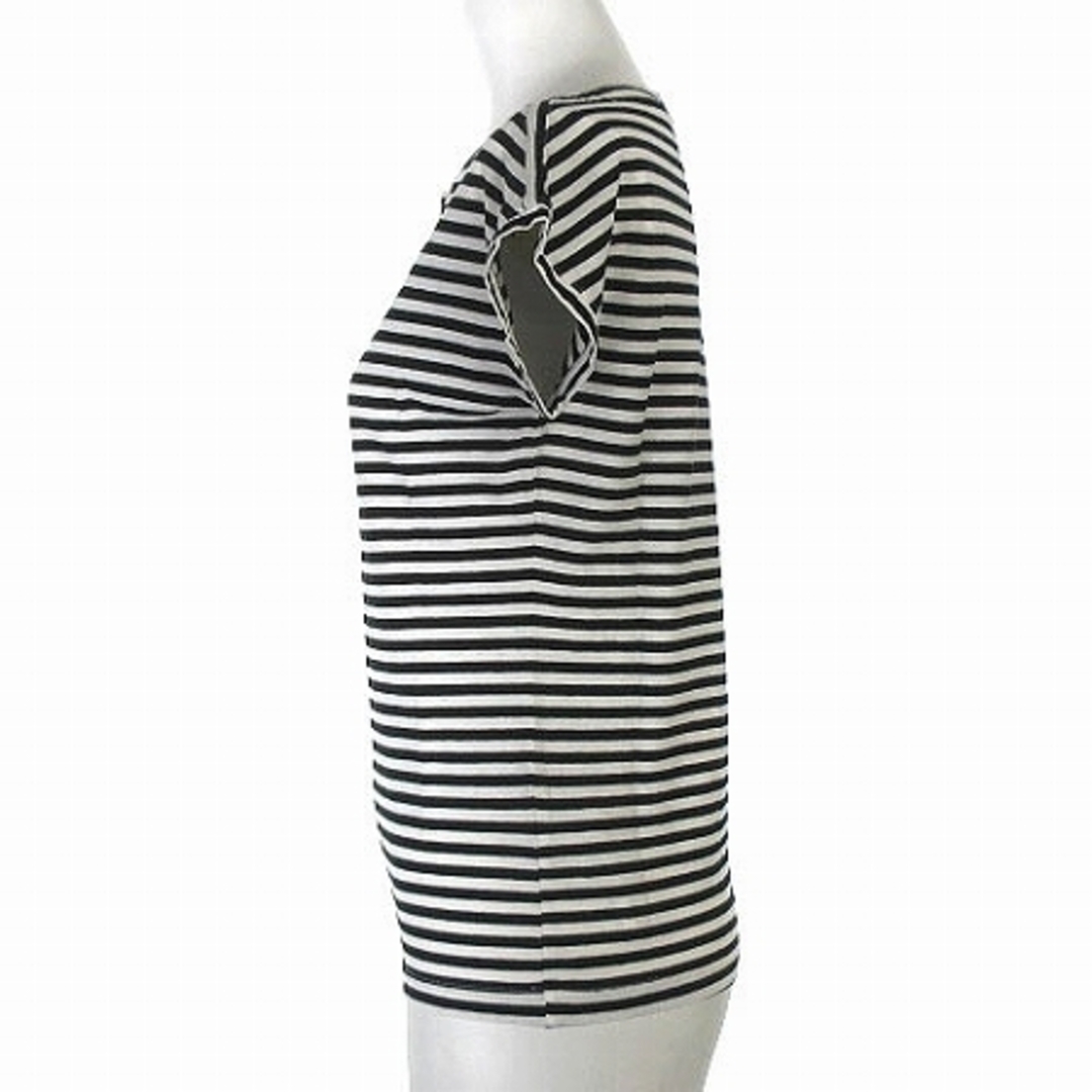 GALLARDA GALANTE(ガリャルダガランテ)のガリャルダガランテ カットソー ボーダー フレンチスリーブ 半袖 白 黒 F レディースのトップス(カットソー(半袖/袖なし))の商品写真