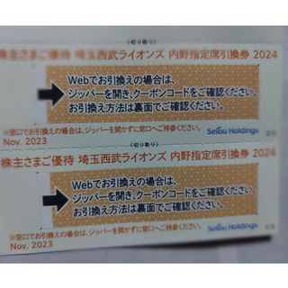 サイタマセイブライオンズ(埼玉西武ライオンズ)の西武株主優待･埼玉西武ライオンズ内野指定席引換券ベルーナドーム)(その他)