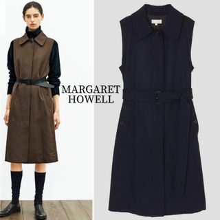 マーガレットハウエル(MARGARET HOWELL)のMARGARET HOWELL 定価7.1万  DRY WOOLTWILLドレス(ロングワンピース/マキシワンピース)