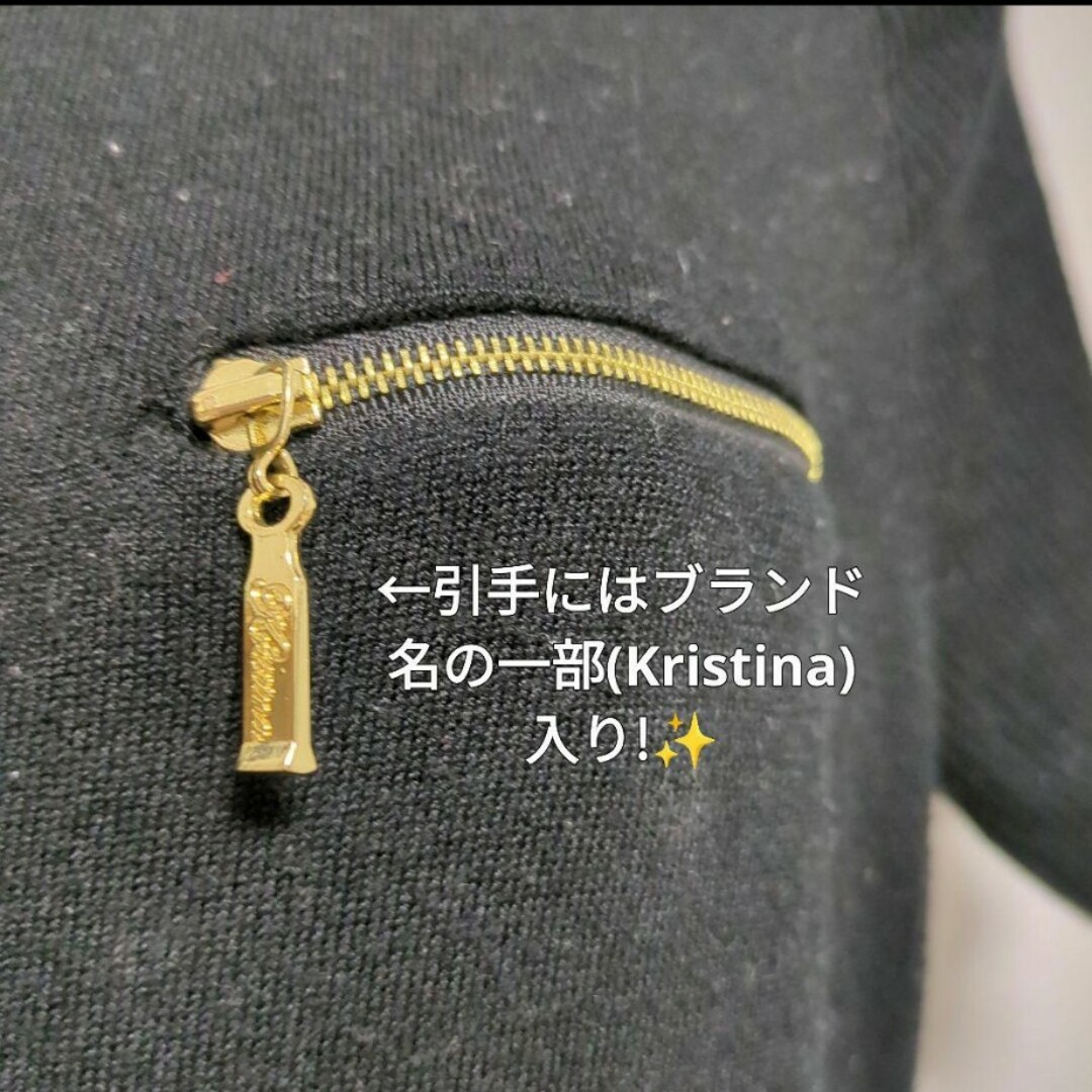 H.P.FRANCE(アッシュペーフランス)のkp Kristina Popovitch 半袖M黒×ゴールド 中古 匿名配送 レディースのトップス(カットソー(半袖/袖なし))の商品写真