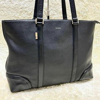 美品　ポールスミス　トートバッグ　ビジネスバッグ　レザー　本革　シボ革　ピンク