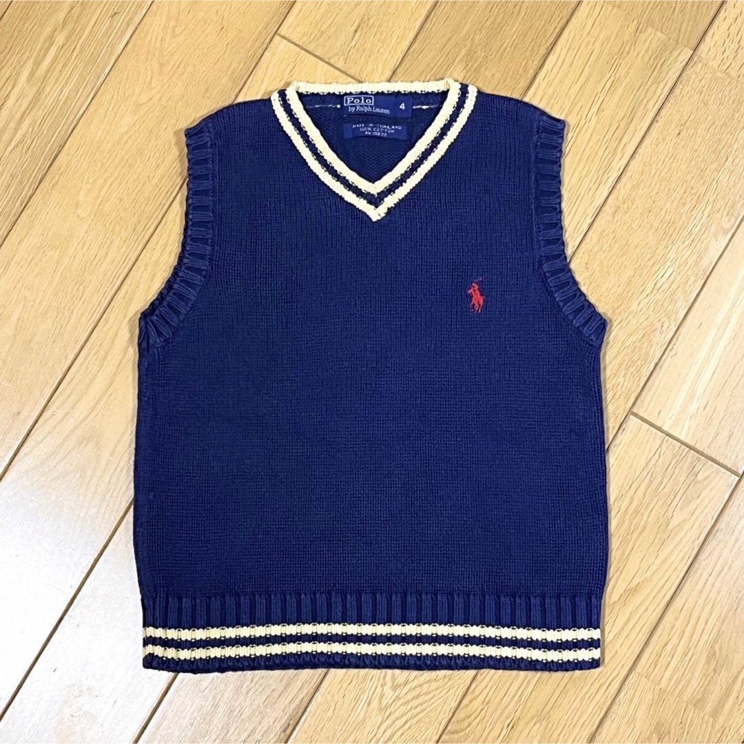 POLO RALPH LAUREN(ポロラルフローレン)の【110〜120】ポロラルフローレン　ニットベスト　ネイビー キッズ/ベビー/マタニティのキッズ服男の子用(90cm~)(ニット)の商品写真