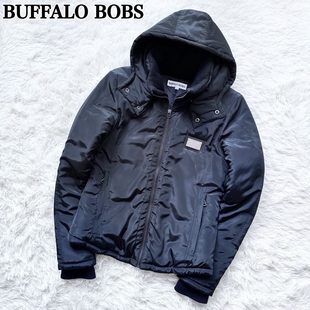 BUFFALO BOBS(バッファローボブス)のバッファローボブズ ダウンジャケット ロゴプレート ポリエステル ブラック S メンズのジャケット/アウター(ダウンジャケット)の商品写真