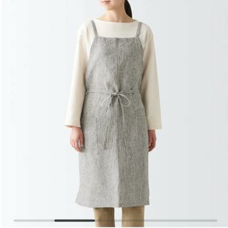 ムジルシリョウヒン(MUJI (無印良品))の麻平織カフェエプロン 男女兼用(収納/キッチン雑貨)