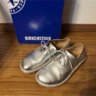 ビルケンシュトック(BIRKENSTOCK)の美品★ ビルケンシュトック　GARY ゲーリー　ナチュラルレザー　シルバー　37(ローファー/革靴)