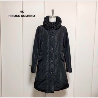 ヒロココシノ(HIROKO KOSHINO)のHK HIROKO KOSHINO ヒロコ　コシノ　ダウンコート　ブラック　38(ダウンコート)