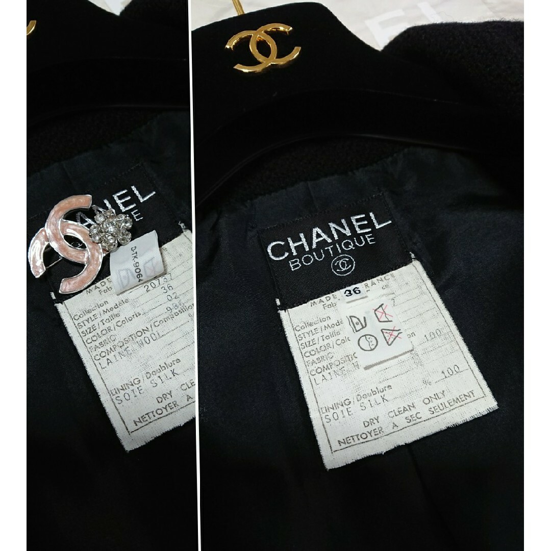 CHANEL - シャネル クロップド ジャケット❤️ロゴボタン CHANEL - シャネル クロップド ジャケット❤️ロゴボタン