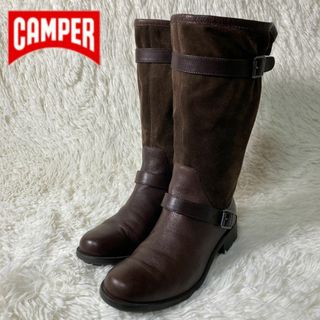 カンペール(CAMPER)の美品 CAMPER カンペール スエード レザー ミドルブーツ ブラウン 38(ブーツ)