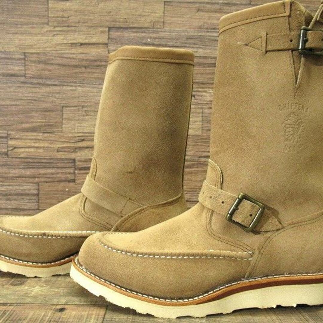 CHIPPEWA(チペワ)の新品 チペワ 黒タグ 97874 モックトゥ エンジニア ブーツ ベージュ 27 メンズの靴/シューズ(ブーツ)の商品写真
