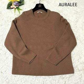 オーラリー(AURALEE)のAURALEE SUPER FINE WOOL RIB KNIT BIG P/O(ニット/セーター)