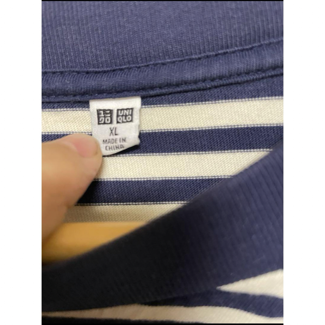 UNIQLO(ユニクロ)のUNIQLO ユニクロ ボーダー　長袖　ネイビー　XL メンズ メンズのトップス(Tシャツ/カットソー(七分/長袖))の商品写真