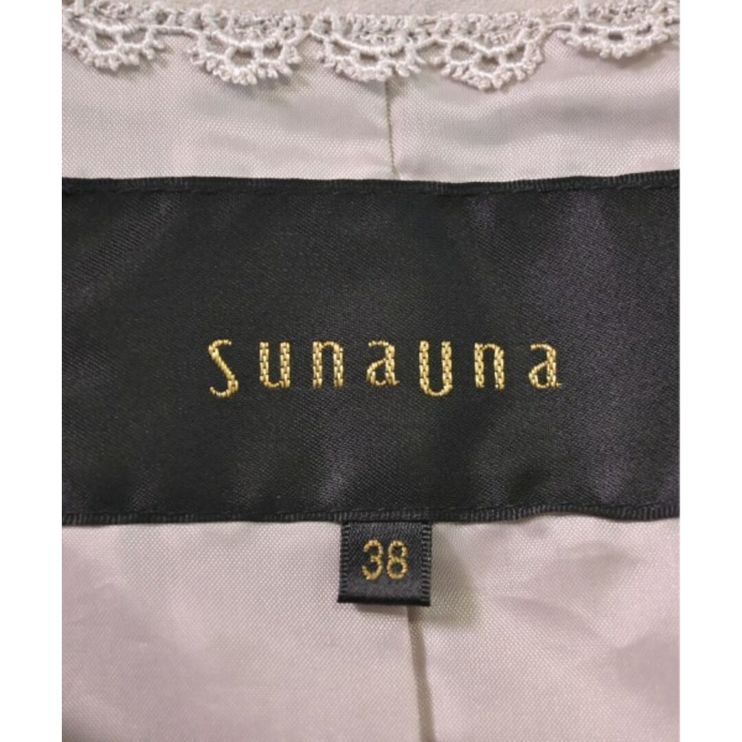 SunaUna(スーナウーナ)のSunaUna スーナウーナ ノーカラージャケット 38(M位) ベージュ 【古着】【中古】 レディースのジャケット/アウター(ノーカラージャケット)の商品写真