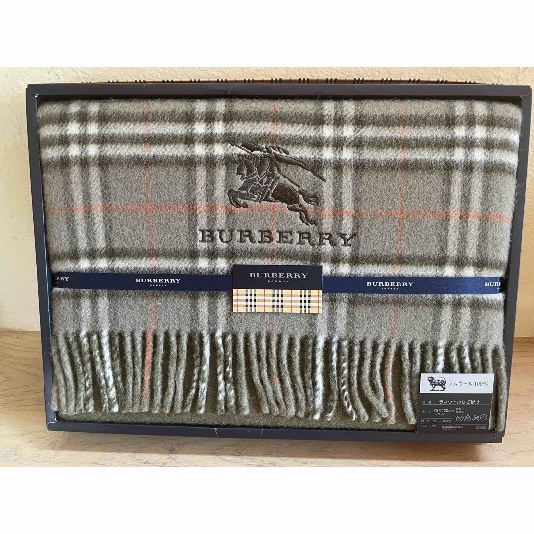 BURBERRY(バーバリー)の◆バーバリー◆大判ラム入ひざ掛け◆モスグリーン レディースのファッション小物(その他)の商品写真