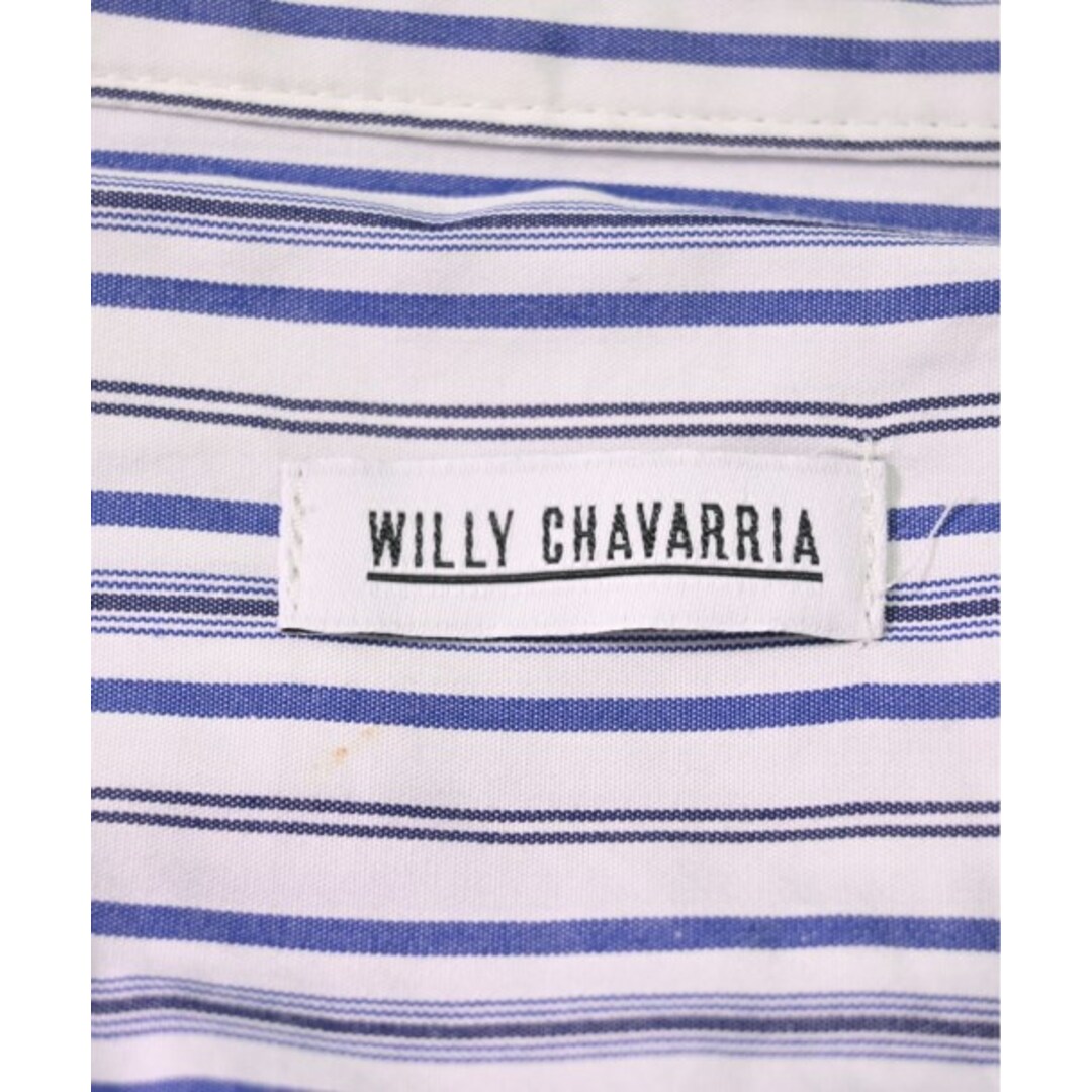 WILLY CHAVARRIA(ウィリーチャバリア)のWILLY CHAVARRIA カジュアルシャツ M 白x青x黒(ストライプ) 【古着】【中古】 メンズのトップス(シャツ)の商品写真