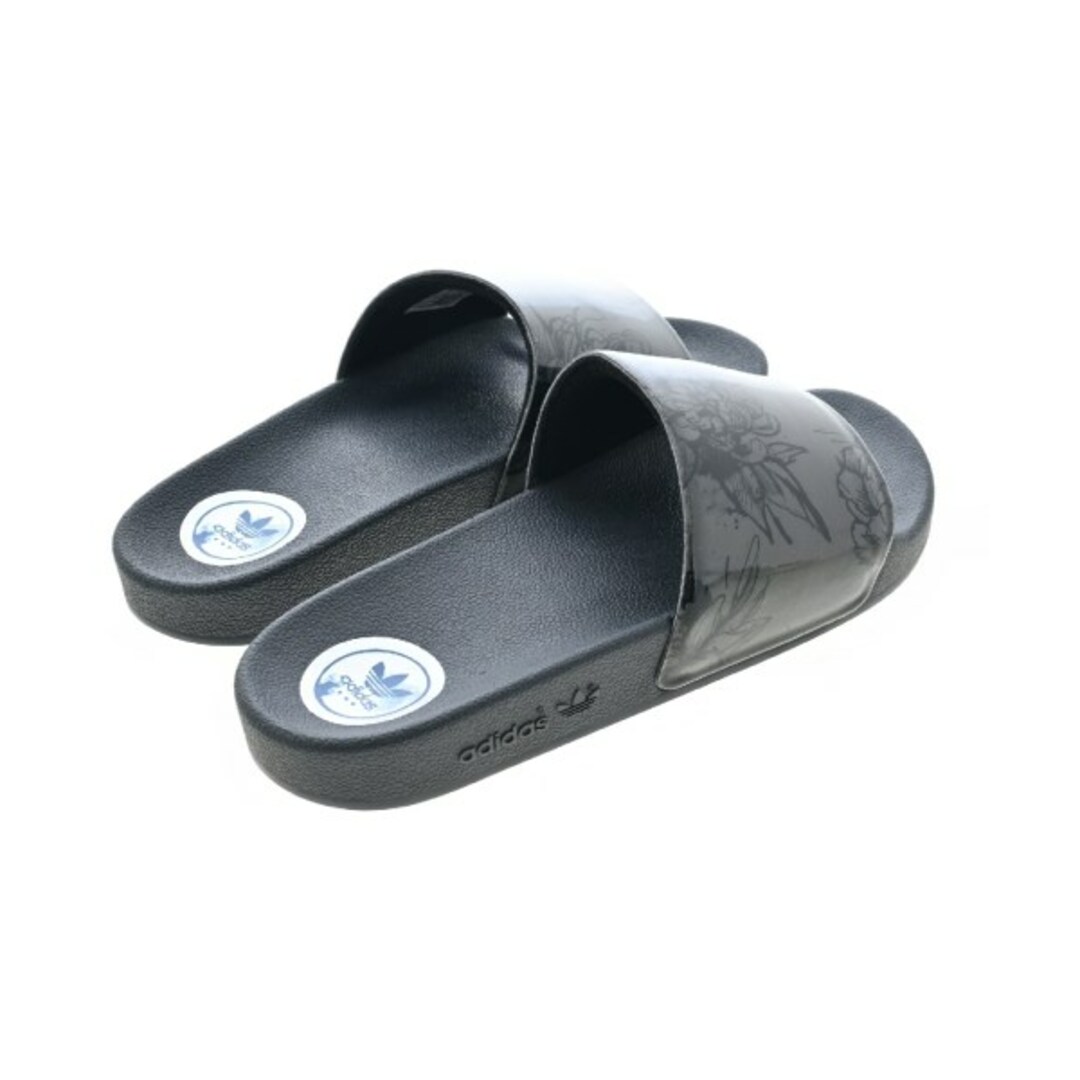 adidas(アディダス)のadidas アディダス サンダル 27.5cm グレーx黒(花柄) 【古着】【中古】 メンズの靴/シューズ(サンダル)の商品写真