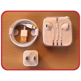 アップル(Apple)の+Mac純正 イヤホン /Lightningケーブル /充電器/Apple+(ストラップ/イヤホンジャック)