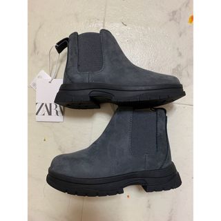 ザラキッズ(ZARA KIDS)のZARA 新品　レザーブーツ　革　皮　七五三　袴　被布(ブーツ)