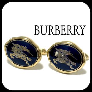 バーバリー(BURBERRY)のバーバリー  カフスボタン  ホースロゴ  ダークネイビー  ゴールド(カフリンクス)