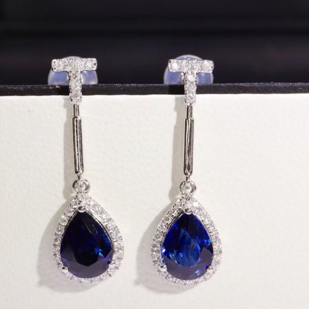 天然 ロイヤル ブルーサファイア ダイヤ ピアス2.43ct k18 f ピアス 天然 ロイヤル ブルーサファイア ダイヤ ピアス2.43ct k18 f ピアス