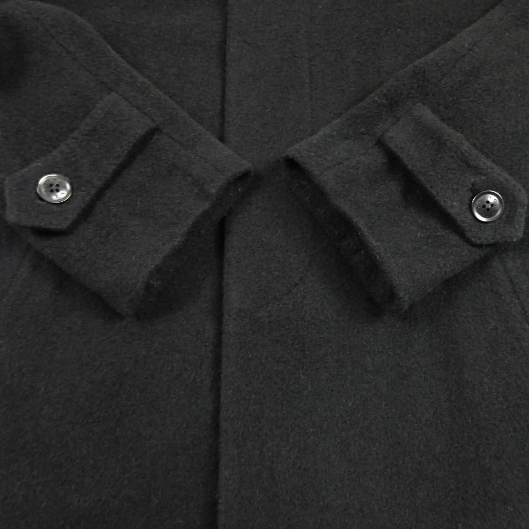 ESTNATION(エストネーション)のエストネーション　ウールステンカラーコート　比翼仕立て　ロング丈　46　ブラック メンズのジャケット/アウター(ステンカラーコート)の商品写真