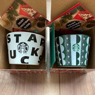 スターバックスコーヒー(Starbucks Coffee)のスターバックス スタバ ミニカップ 食器 白 ホワイト 緑 グリーン 2個セット(ノベルティグッズ)