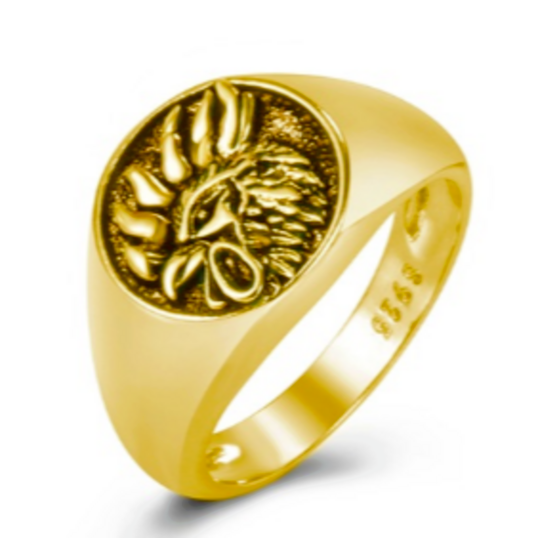 R057】リング　メンズ　指輪　ゴールド　鳥　鶏　20号 メンズのアクセサリー(リング(指輪))の商品写真