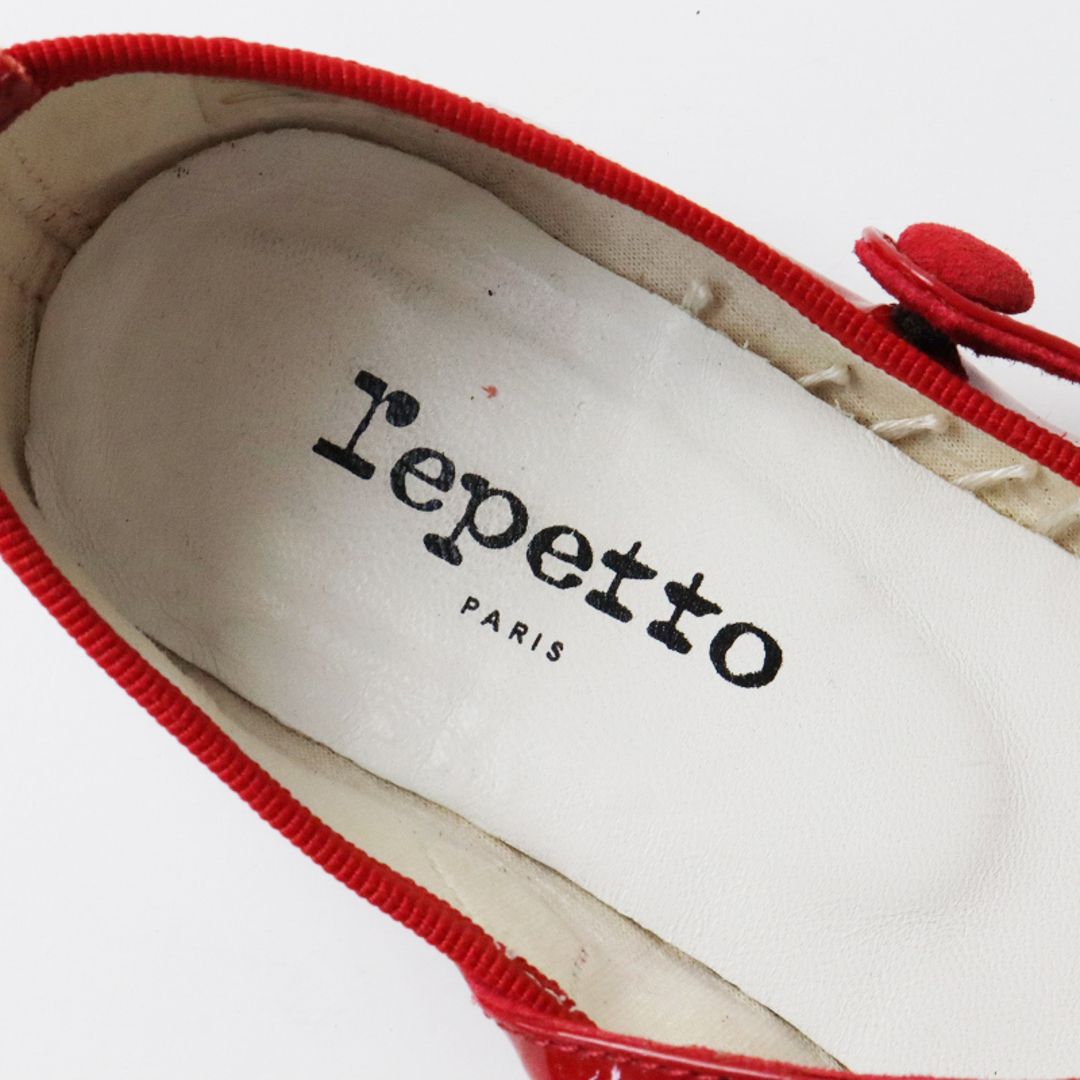 repetto(レペット)のレペット repetto LIO リオ パテントレザー ストラップ バレエシューズ 38.5/レッド 赤 フラットパンプス【2400013643184】 レディースの靴/シューズ(ハイヒール/パンプス)の商品写真