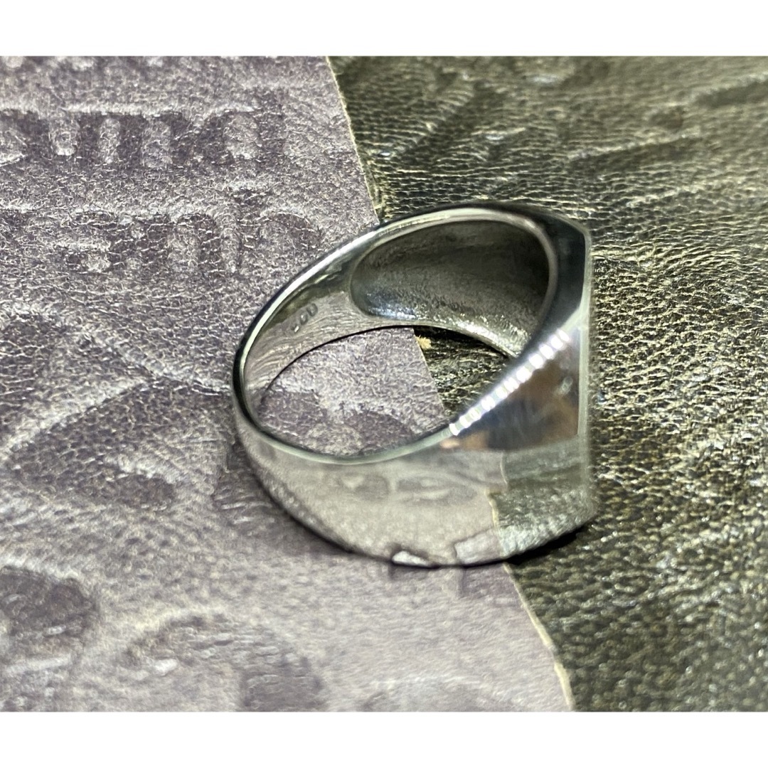 ピース　オーバル　印台　平和　シルバー925リング　愛　銀　指輪　11号　US6 メンズのアクセサリー(リング(指輪))の商品写真