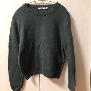 ユニクロ(UNIQLO)のUNIQLO  ユニクロ　プレミアムラムクロップドセーター　グリーン　XL(ニット/セーター)