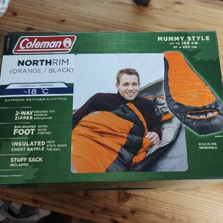 コールマン(Coleman)のコールマン Caleman ノースリム マミー型寝袋 オレンジ/ブラック 最低使(寝袋/寝具)
