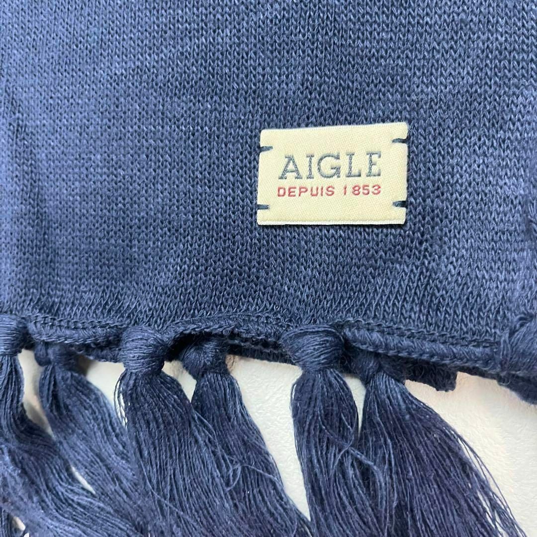 AIGLE(エーグル)のAIGLE エーグル マフラー 天竺ニット ストール　新品未使用 ネイビー レディースのファッション小物(マフラー/ショール)の商品写真