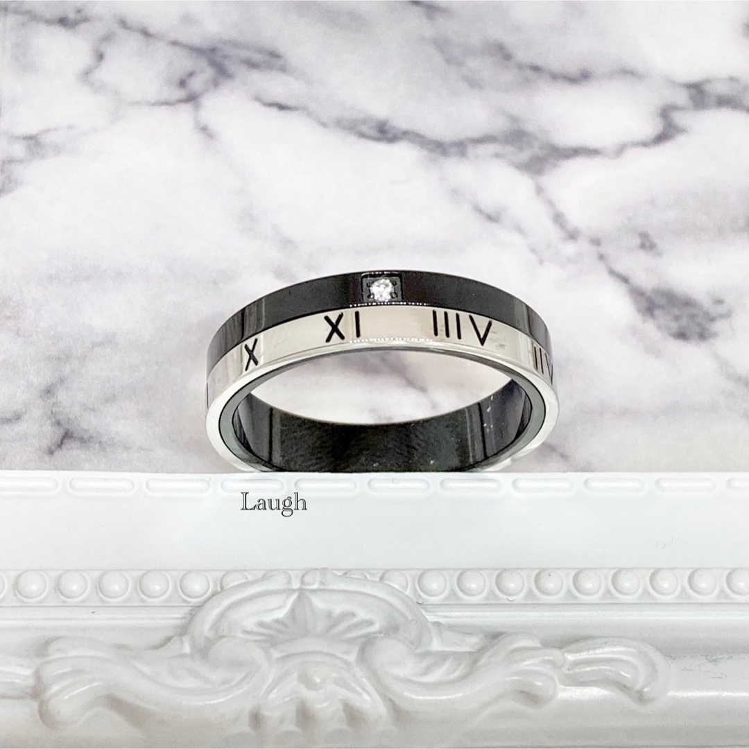 一粒ローマ字リング ステンレスリング ステンレス指輪 ピンキーリング メンズ メンズのアクセサリー(リング(指輪))の商品写真